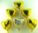 Goldene Herzen Schöne Hochzeit, Goldene-Herzluftballons-Folie-zur-Goldenen-Hochzeit-mit-Ballongas 